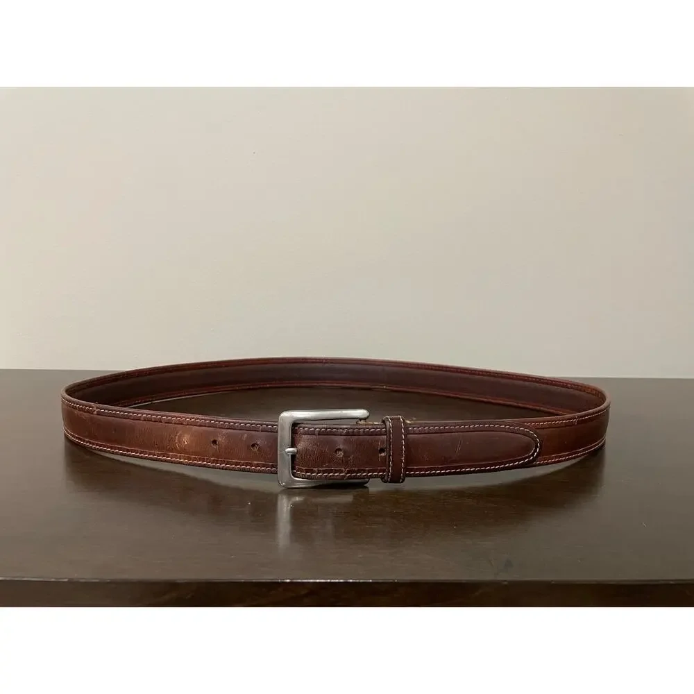 Nordstrom Belt Size 38 Made in USA Brown Genuine Leather Classic *Read